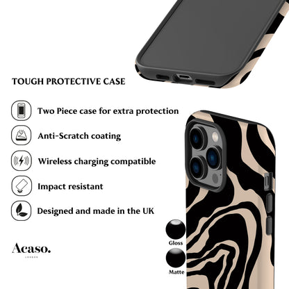 Liquid Marble Black Phone Case