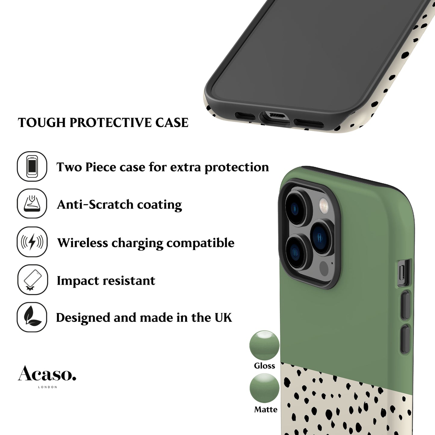 Liv Geo Dots Green Phone Case