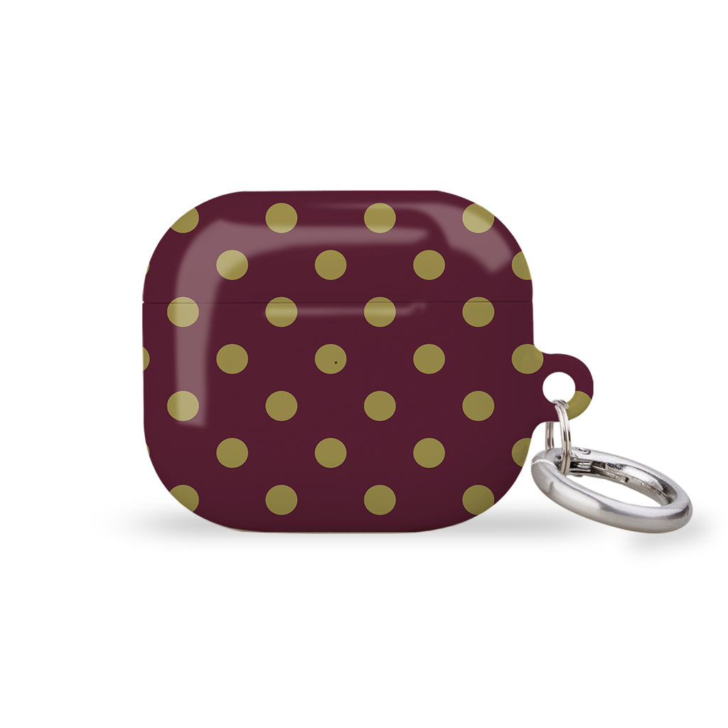 Lola Maroon Green Dots AirPods Cover