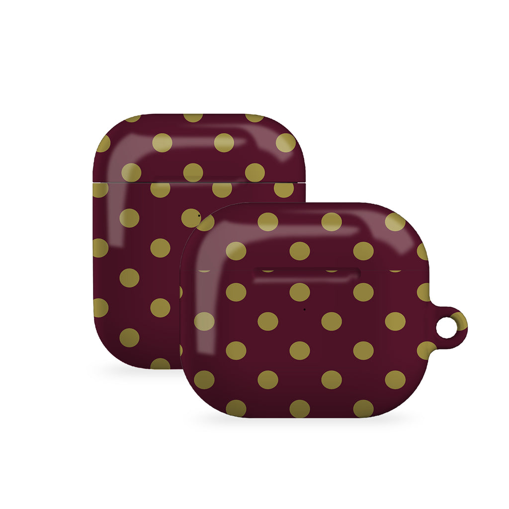 Lola Maroon Green Dots AirPods Cover