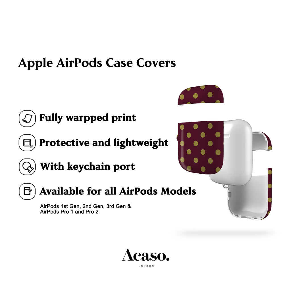 Lola Maroon Green Dots AirPods Cover