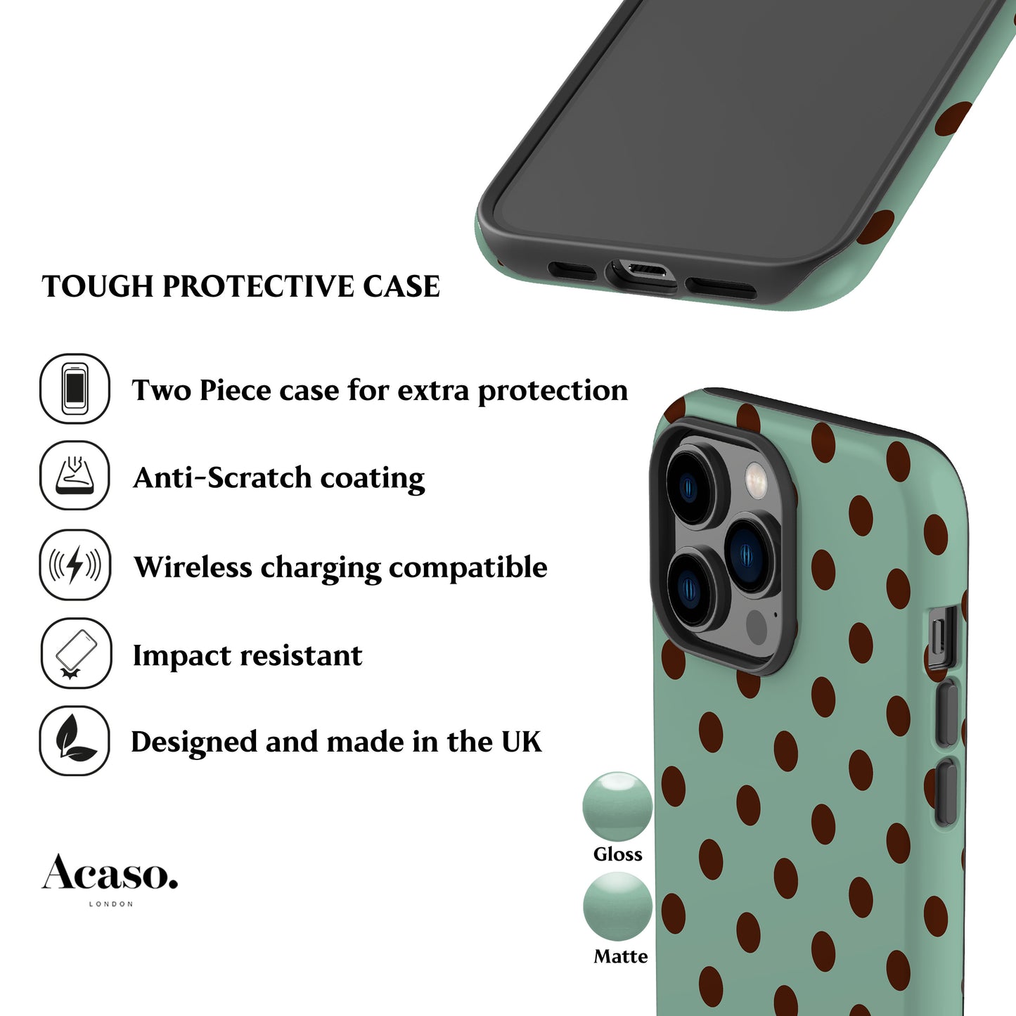 Lola Dots Mint Green Phone Case