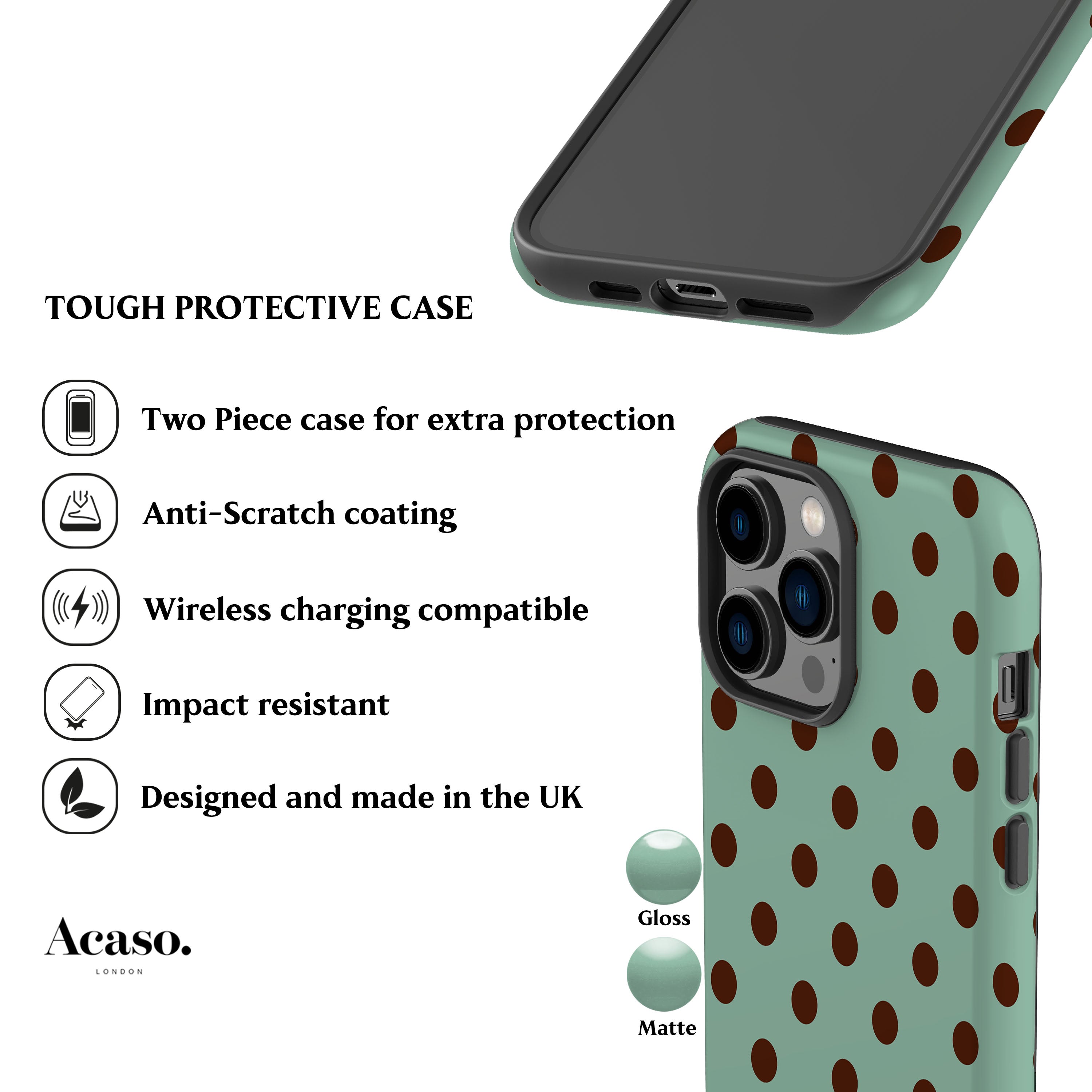 Lola Dots Mint Green Phone Case