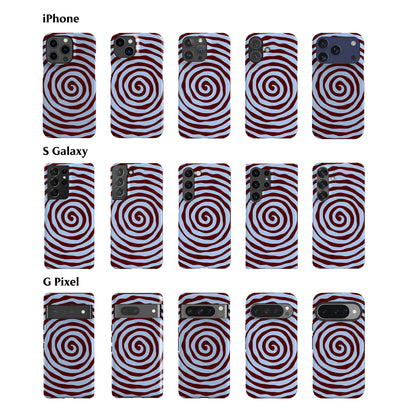 Blue Maroon Spiral Phone Case