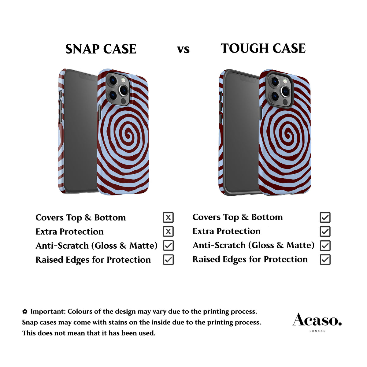 Blue Maroon Spiral Phone Case