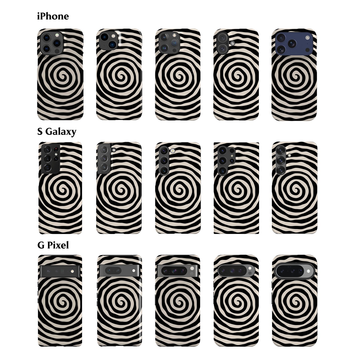 Black Spiral Phone Case