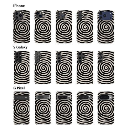 Black Spiral Phone Case
