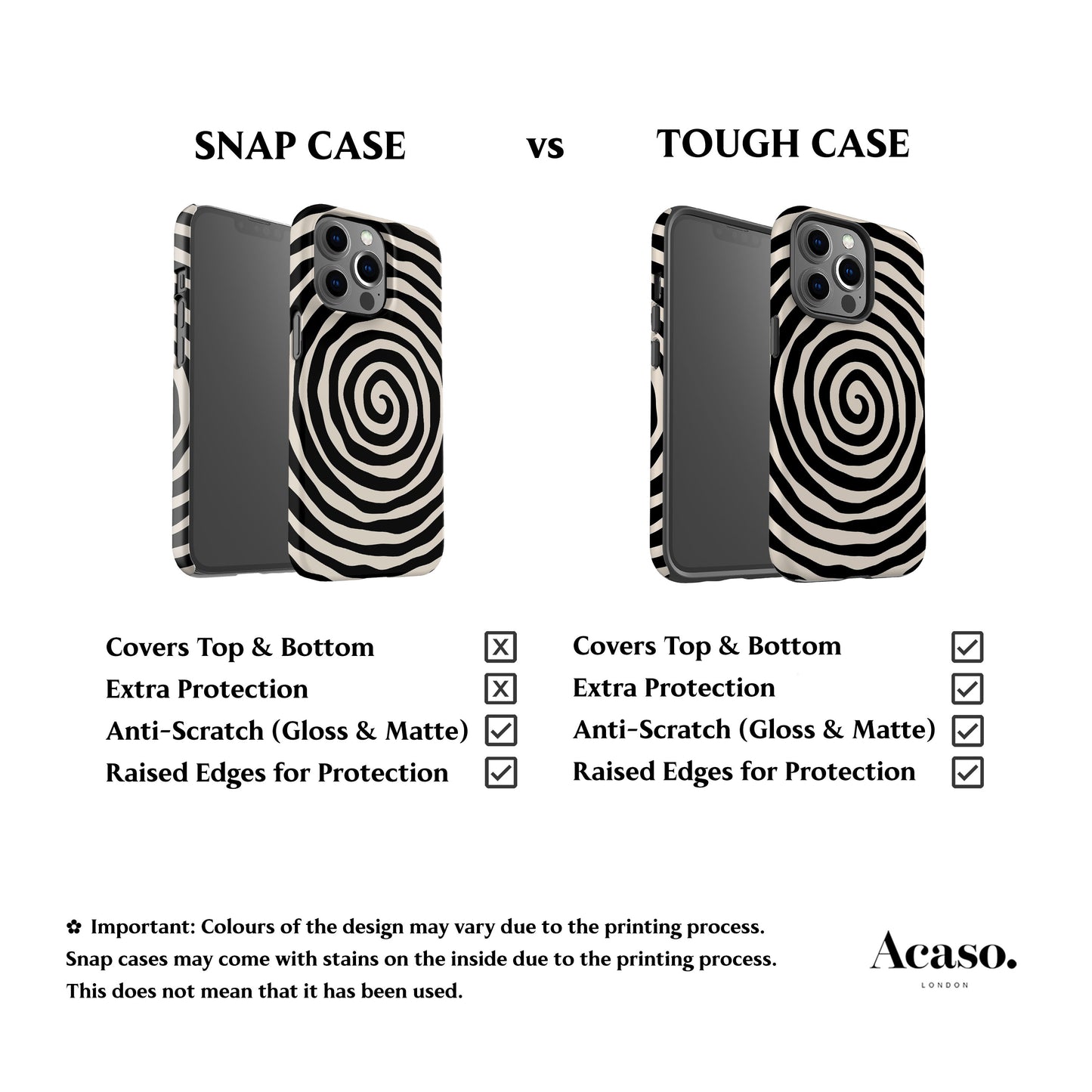 Black Spiral Phone Case