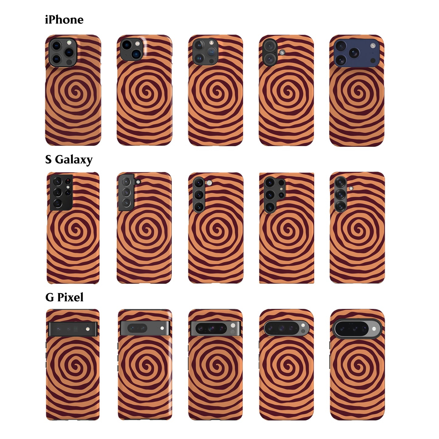 Peach Spiral Phone Case