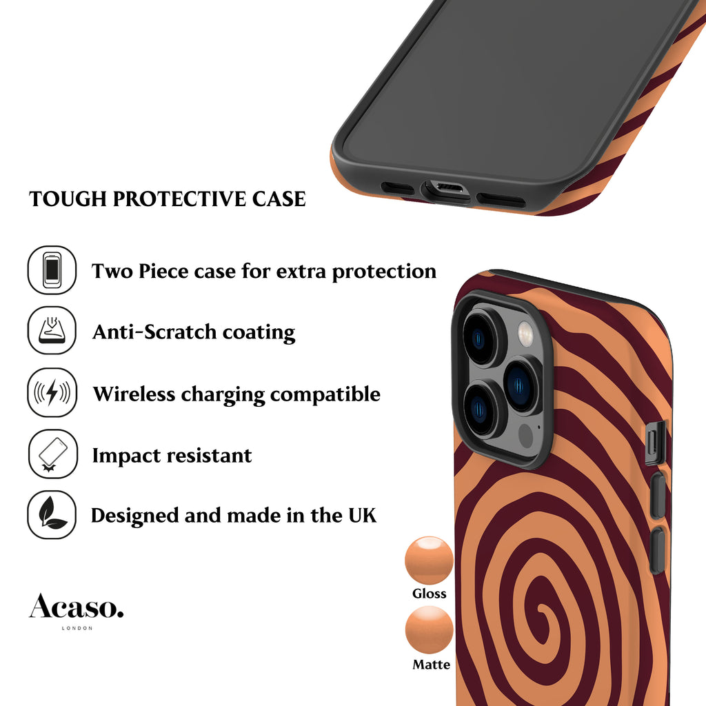 Peach Spiral Phone Case