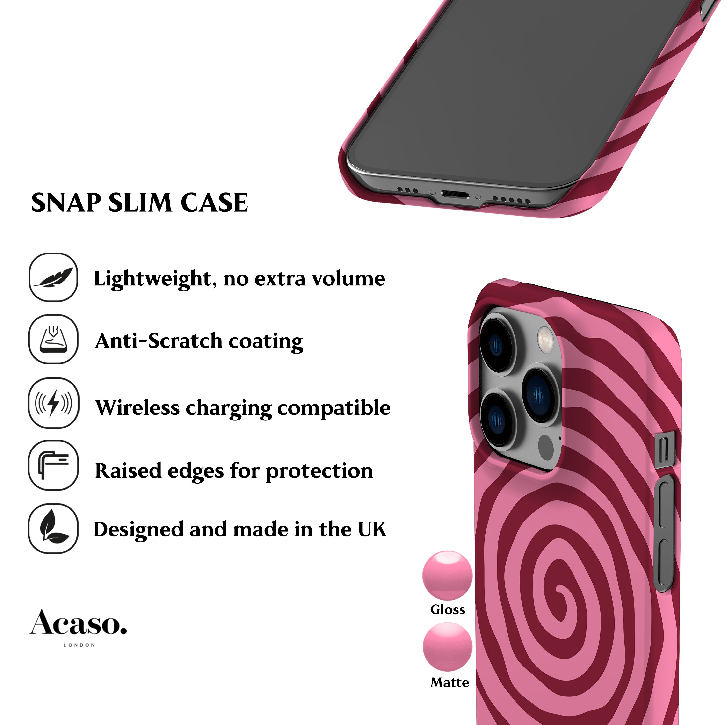 Pink Spiral Phone Case