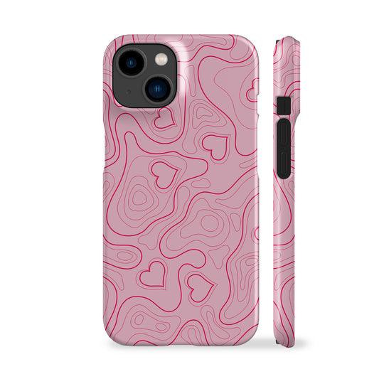 Love Topographic Pink Phone Case