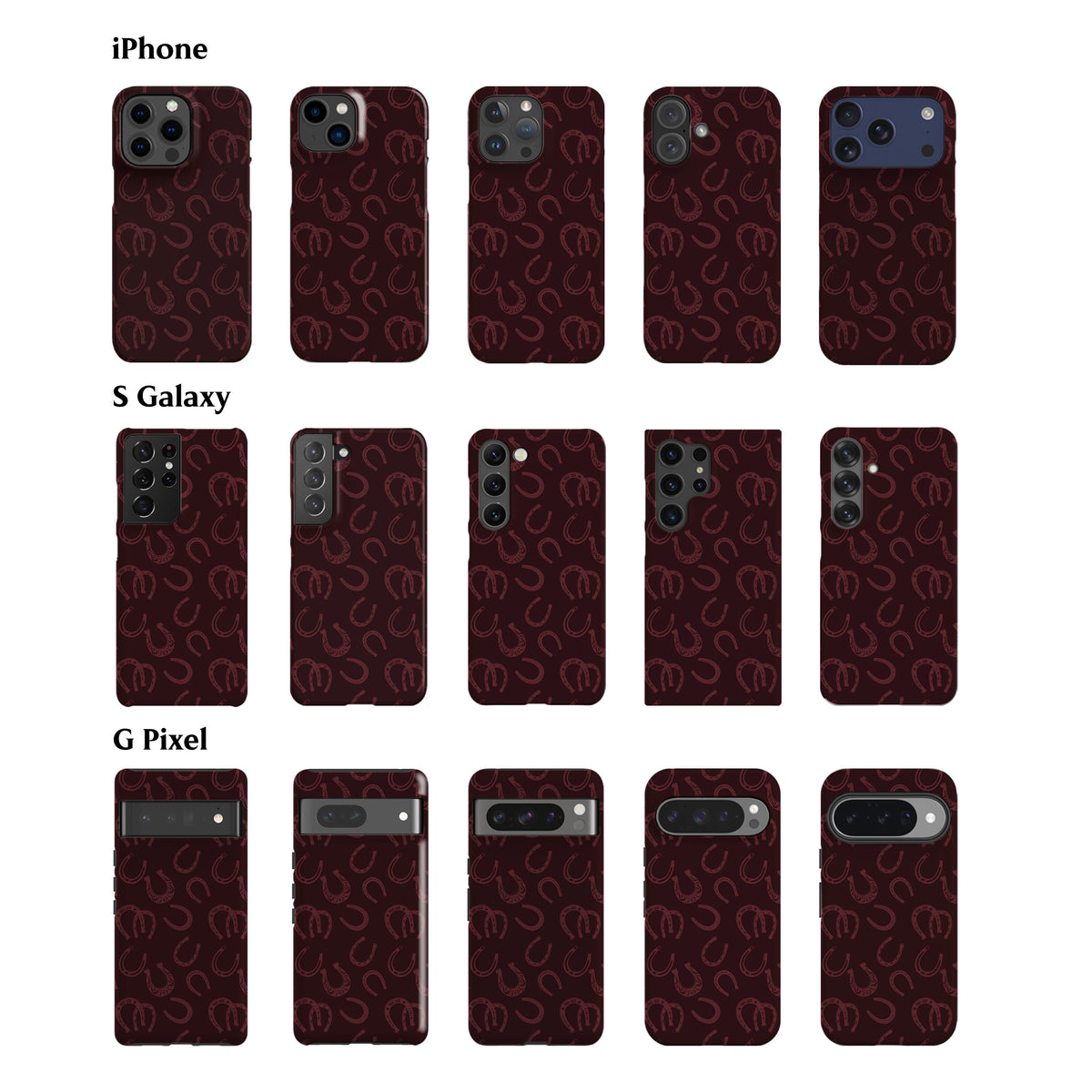 Lucky Horseshoe Burgundy Phone Case