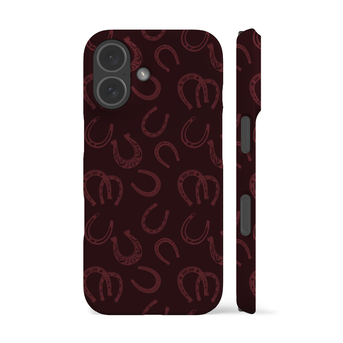 Lucky Horseshoe Burgundy Phone Case