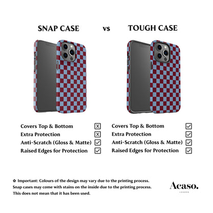 Maroon Blue Checkered Phone Case