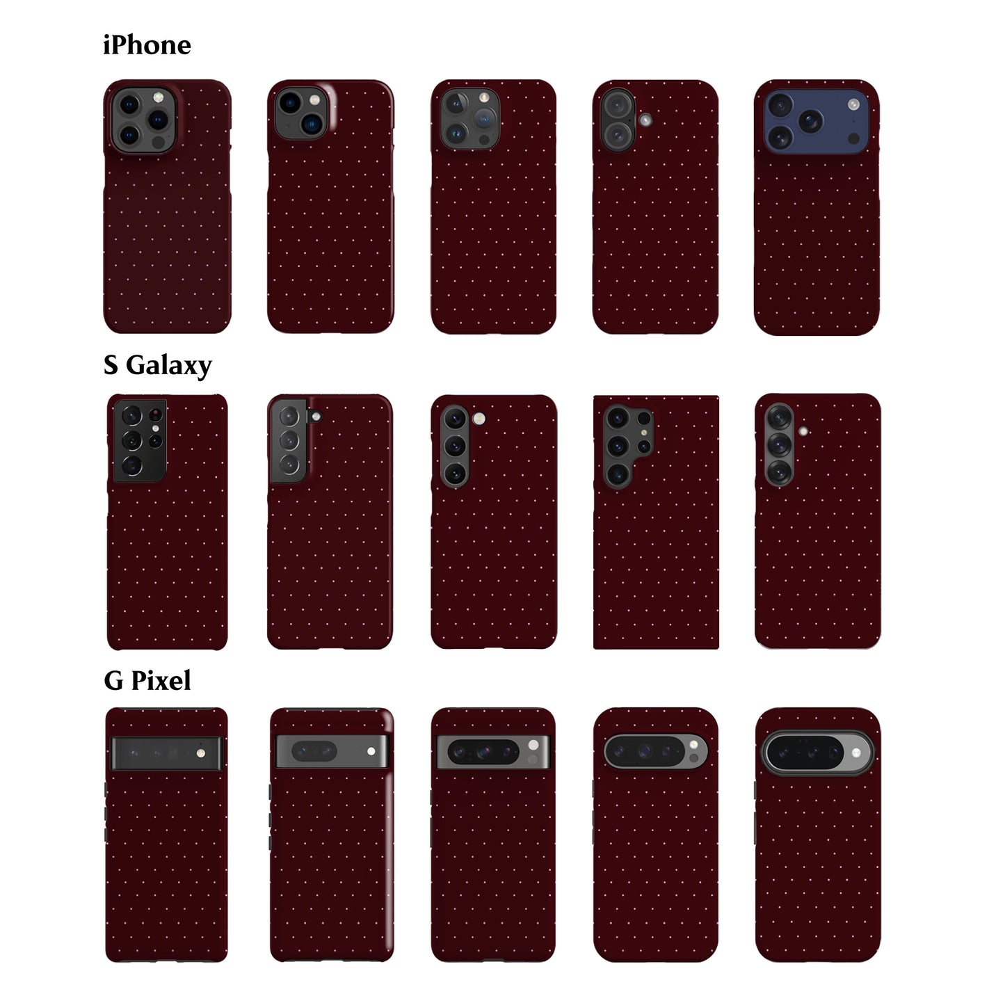 Maroon Mini Polka Dots Phone Case