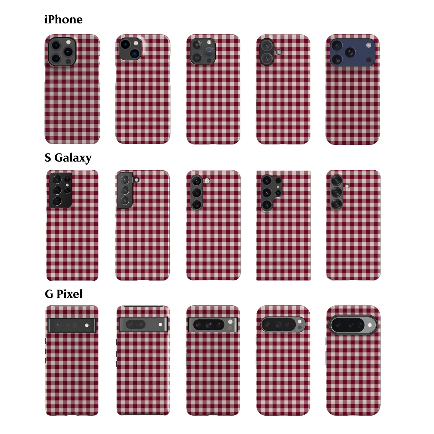 Maroon Plaid Phone Case