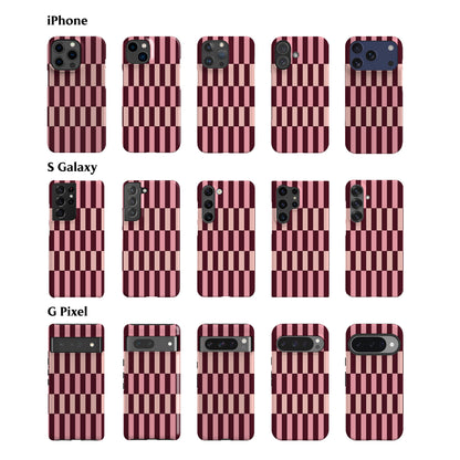 Maroon Spring Stripes Phone Case
