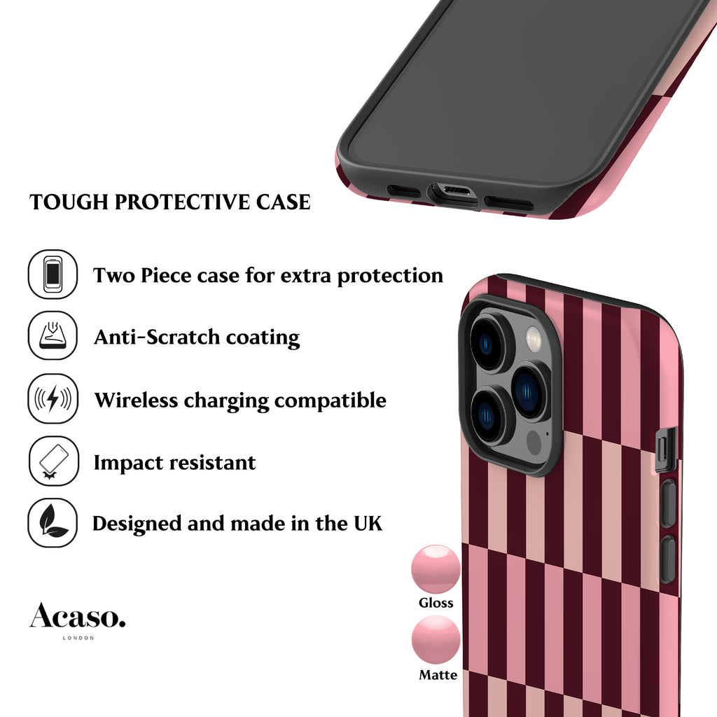 Maroon Spring Stripes Phone Case