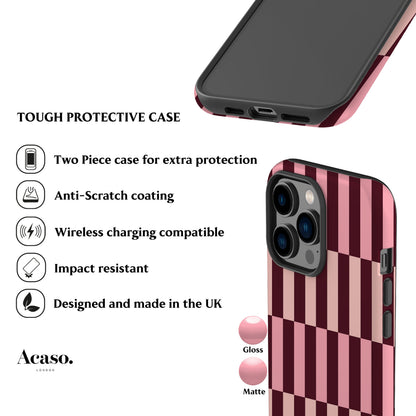 Maroon Spring Stripes Phone Case