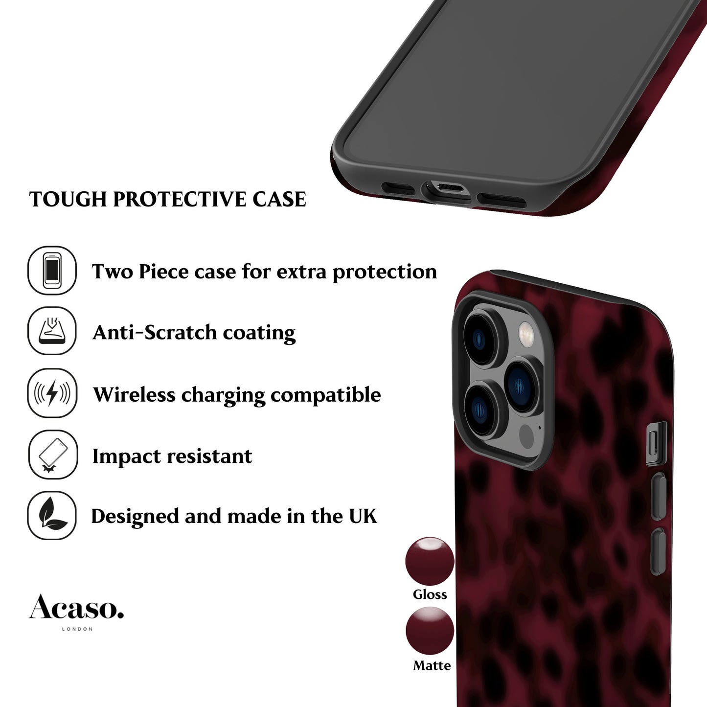 Maroon Tortoise Phone Case