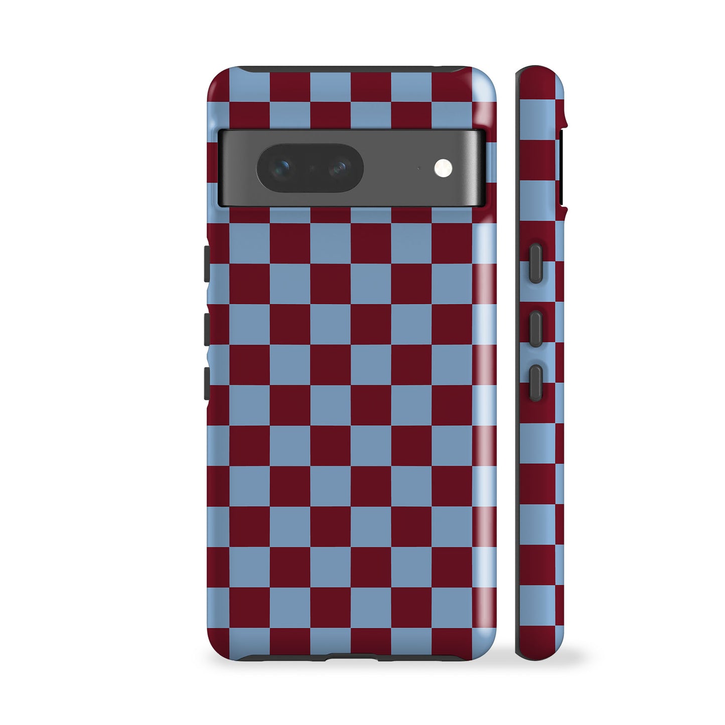 Maroon Blue Checkered Phone Case