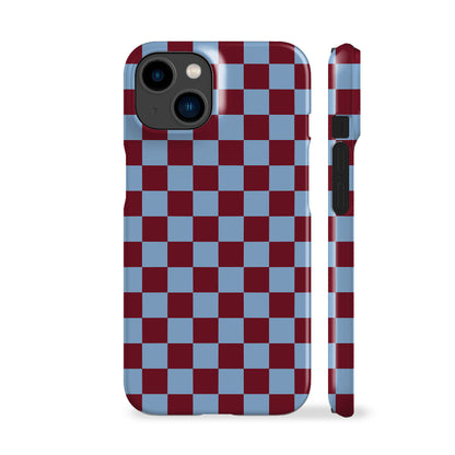 Maroon Blue Checkered Phone Case