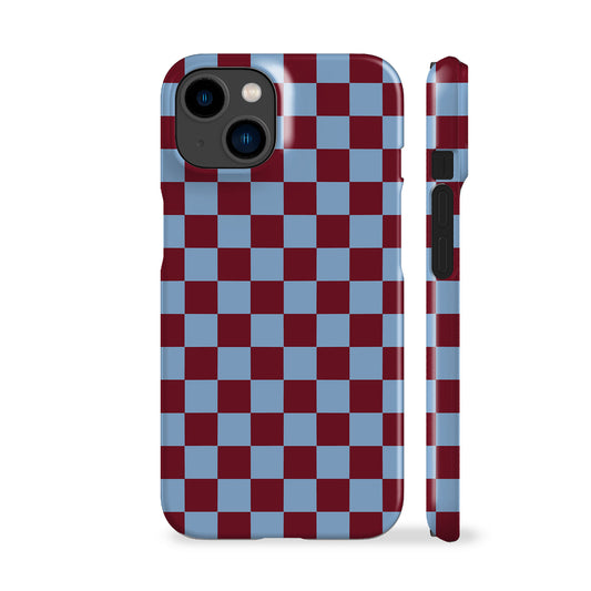 Maroon Blue Checkered Phone Case