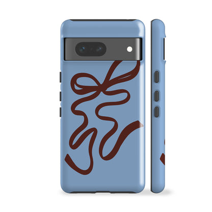 Blue Maroon Bow Phone Case