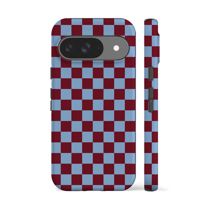 Maroon Blue Checkered Phone Case