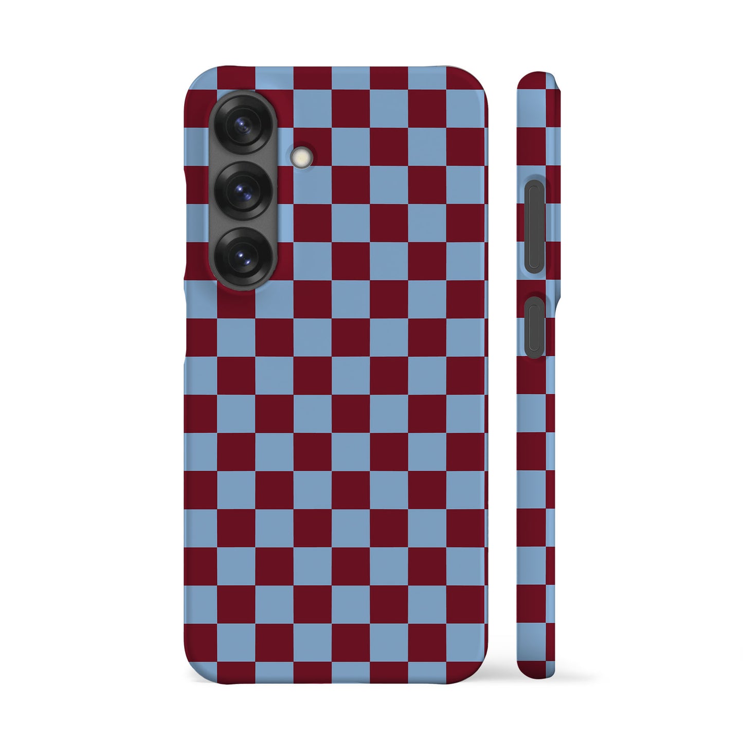 Maroon Blue Checkered Phone Case