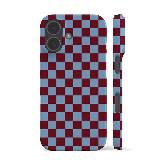 Maroon Blue Checkered Phone Case