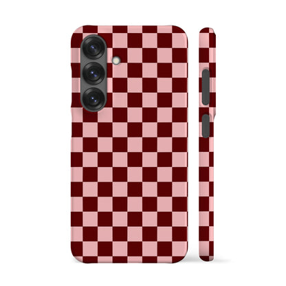 Maroon Pink Checkered Phone Case