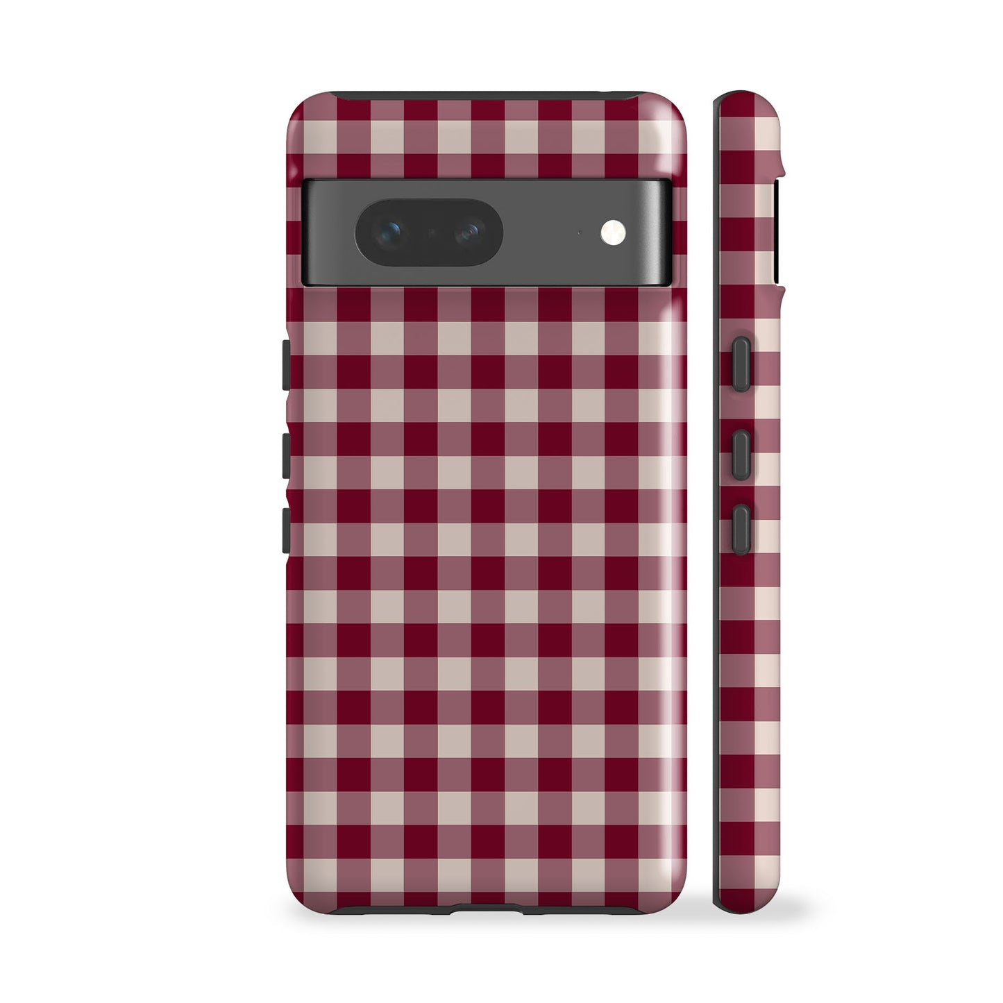 Maroon Plaid Phone Case - Main Image