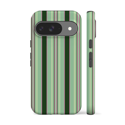 Matcha Berry Striped Phone Case
