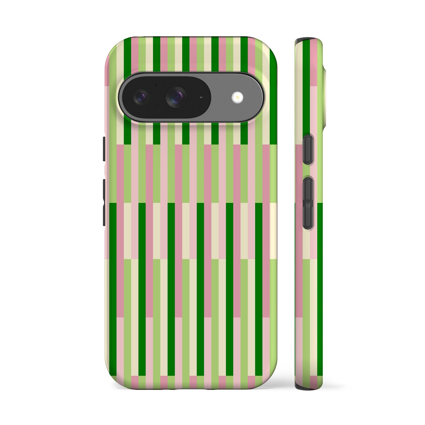 Matcha Check Striped Phone Case