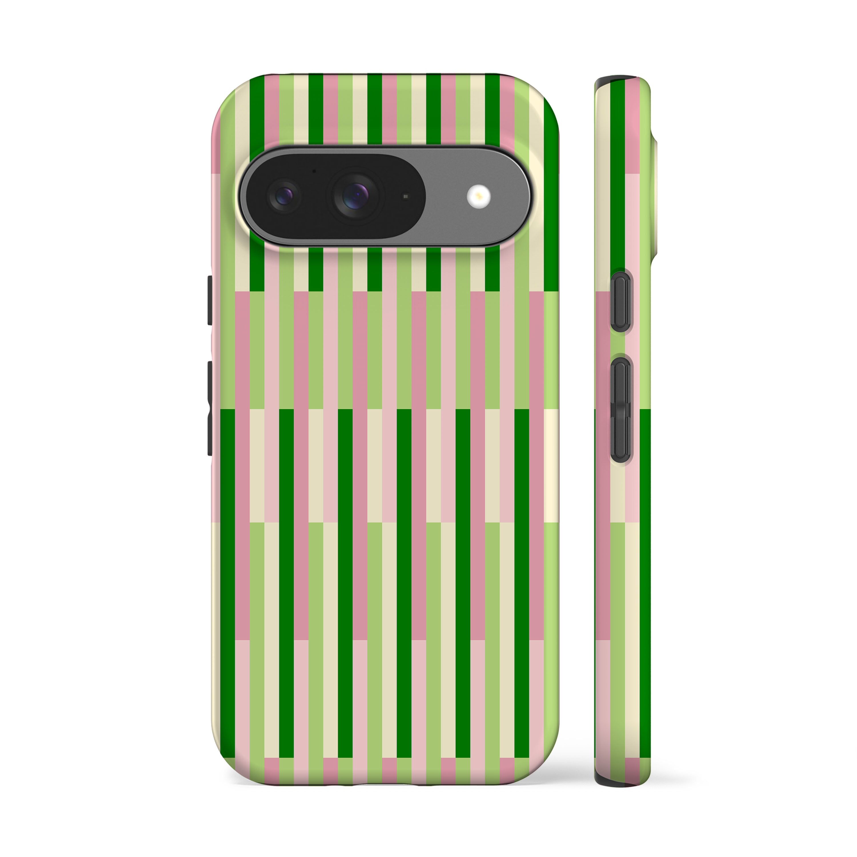 Matcha Check Striped Phone Case
