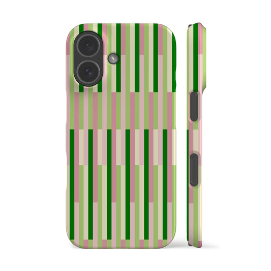Matcha Check Striped Phone Case