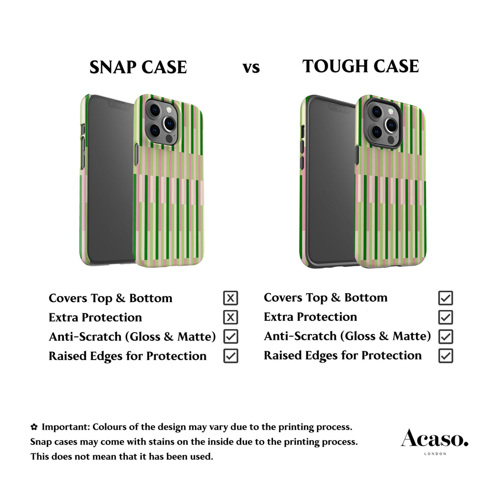 Matcha Check Striped Phone Case