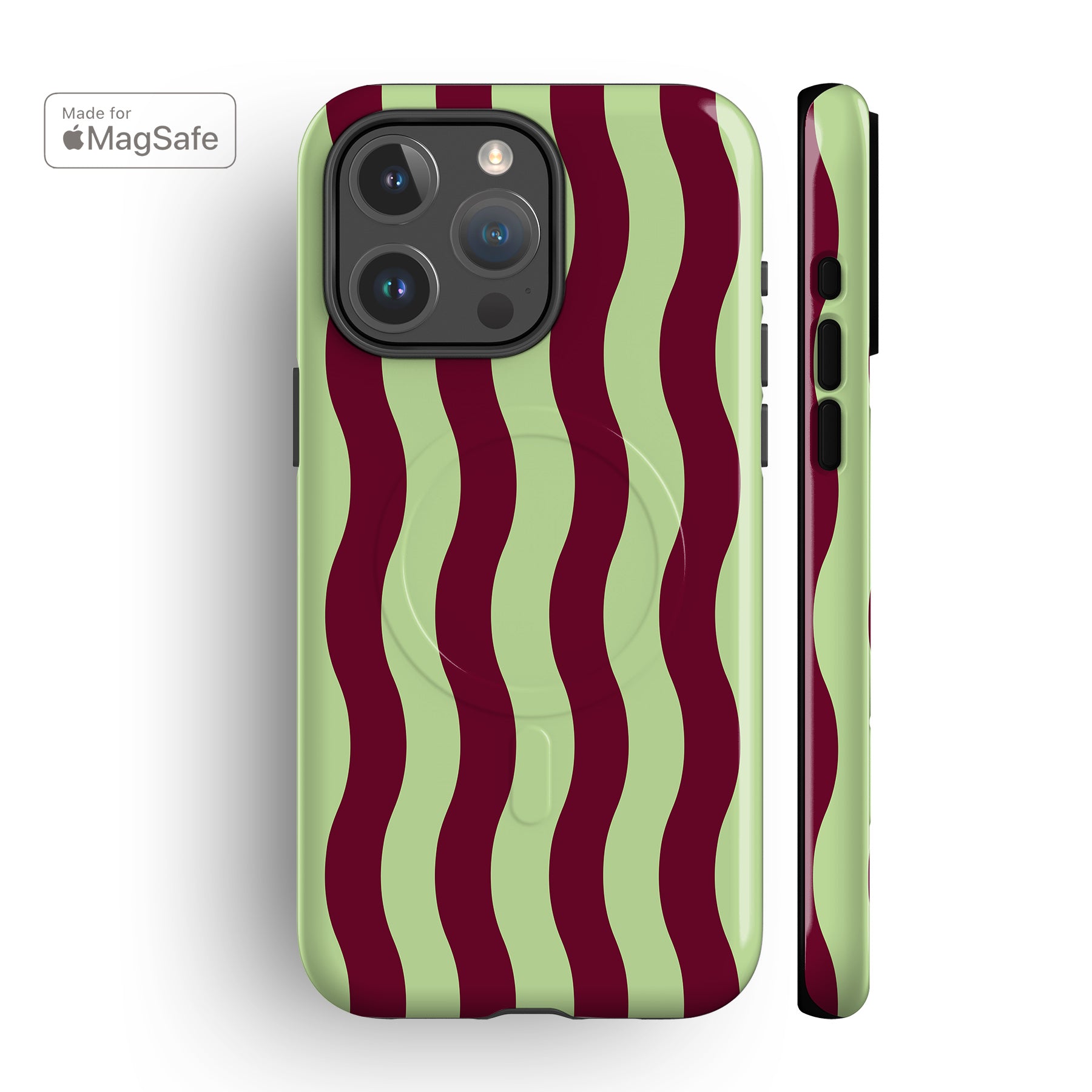 Matcha Cherry Waves MagSafe iPhone Case