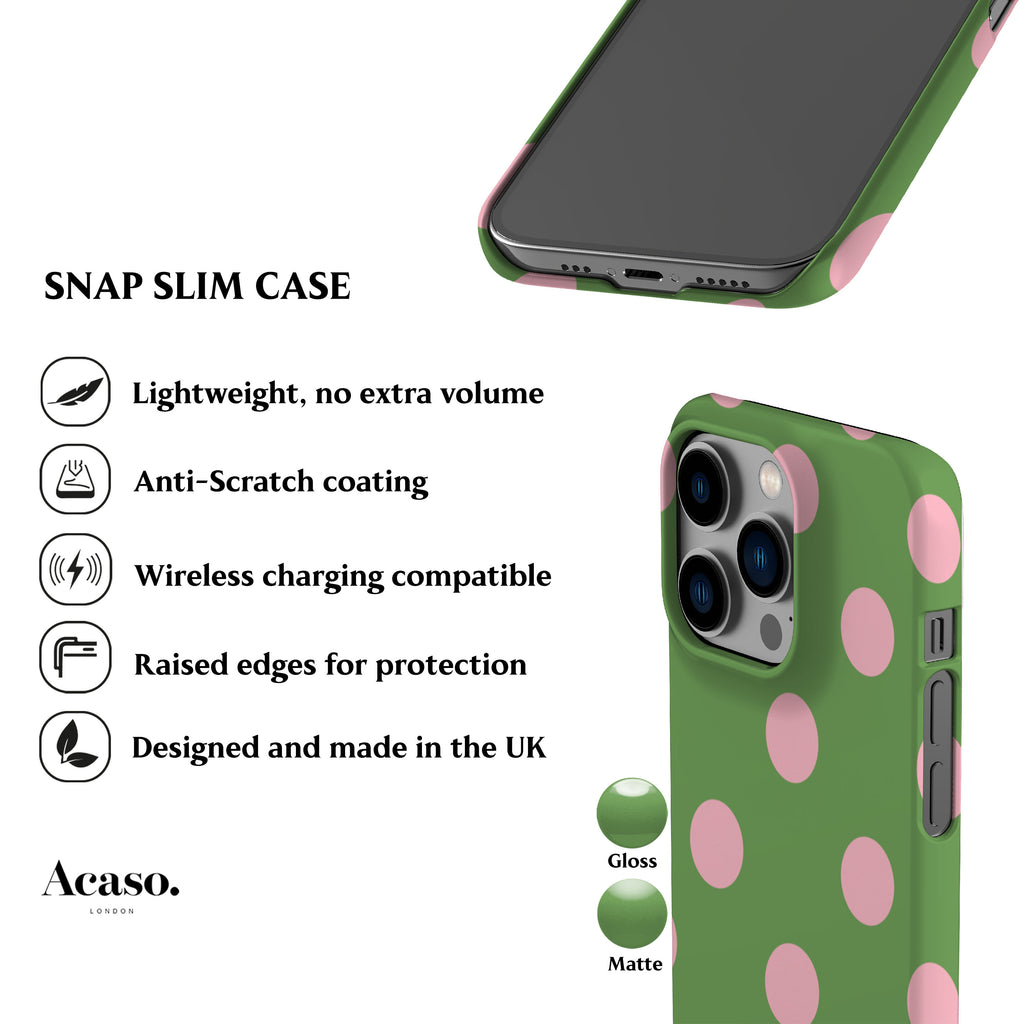 Matcha Polka Dot Phone Case