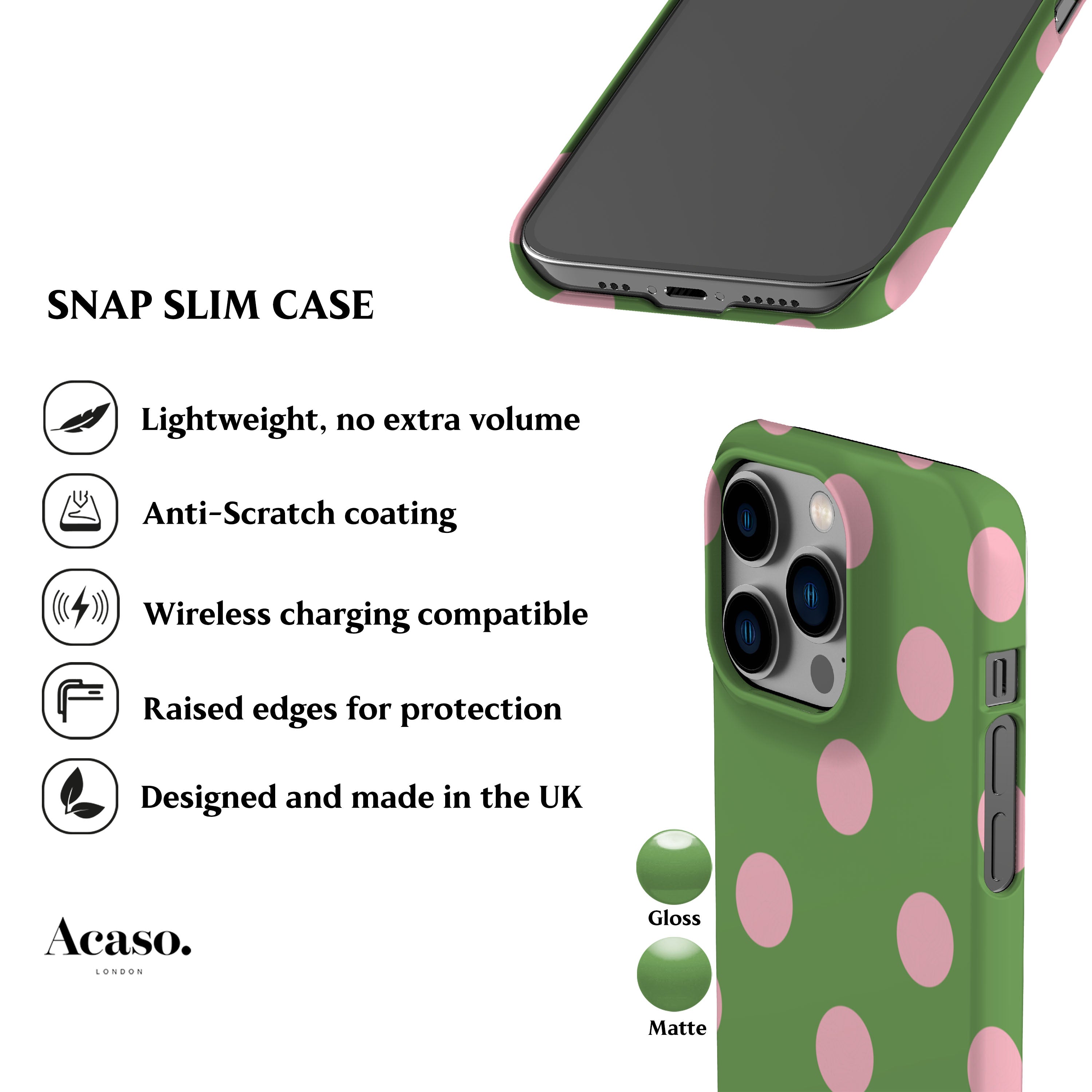 Matcha Polka Dot Phone Case
