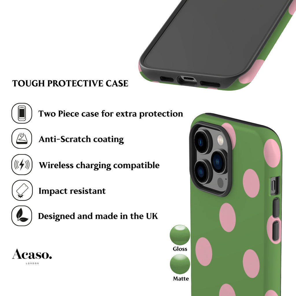 Matcha Polka Dot Phone Case