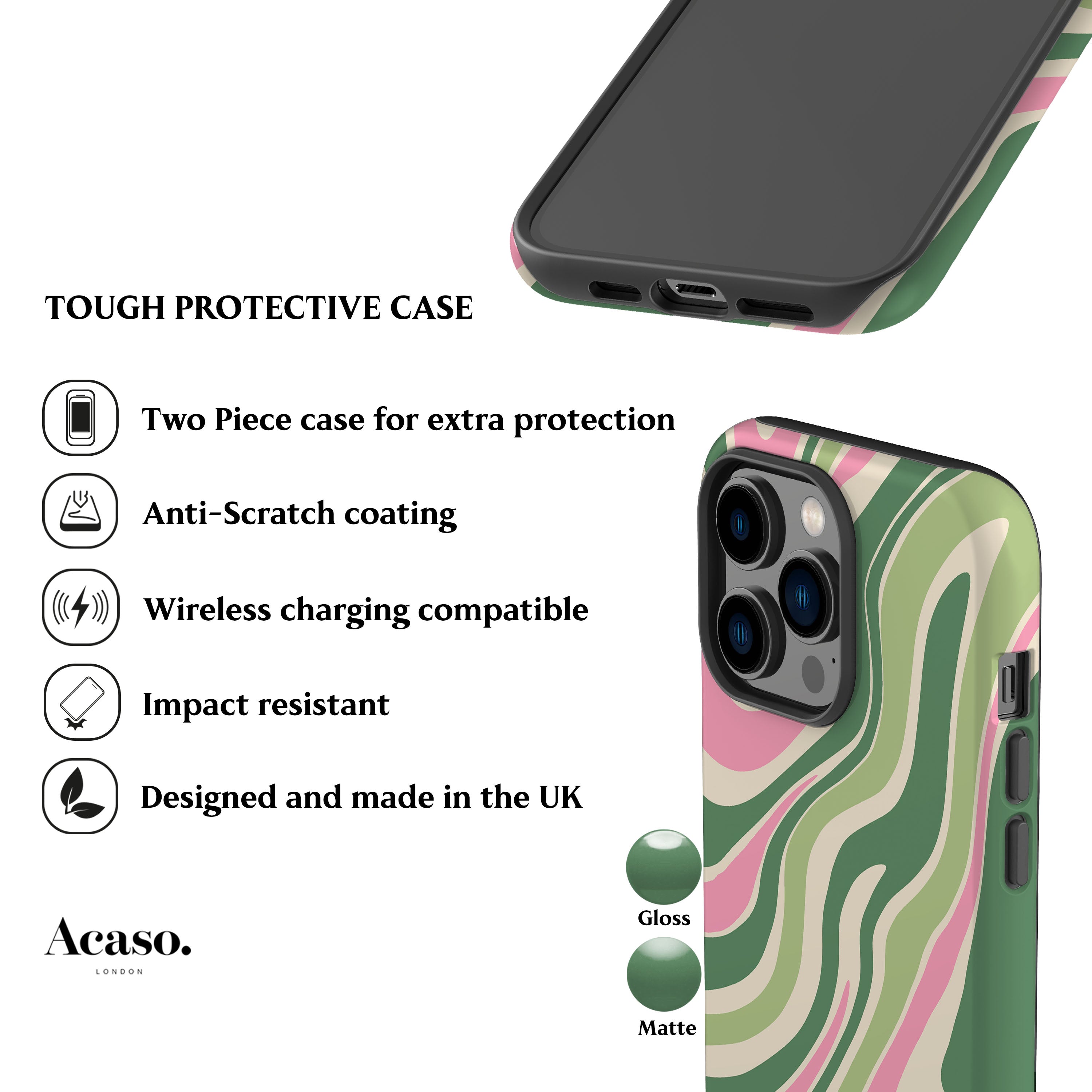 Matcha Swirls Phone Case