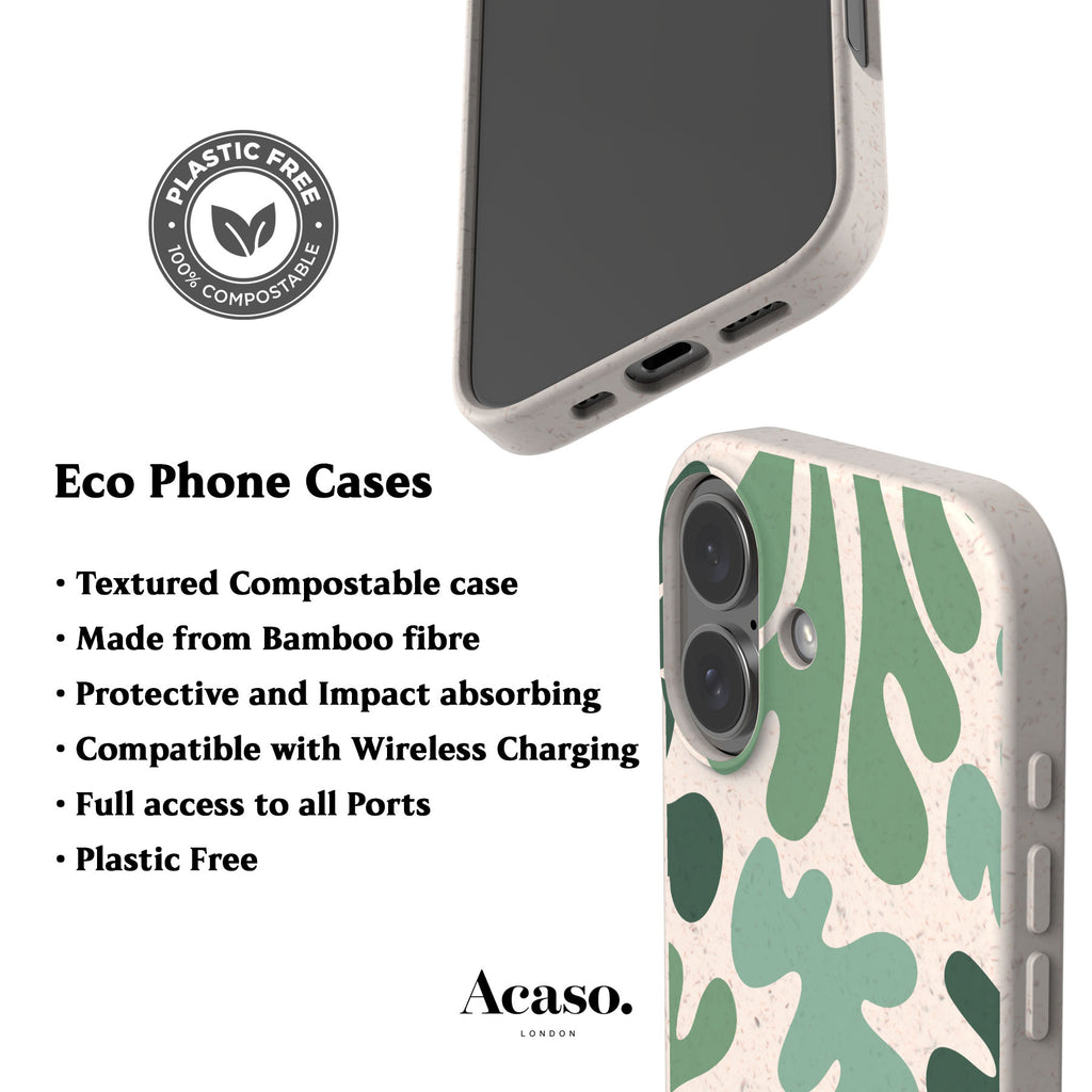 Green Coral Leaf Eco-Friendly Phone Case