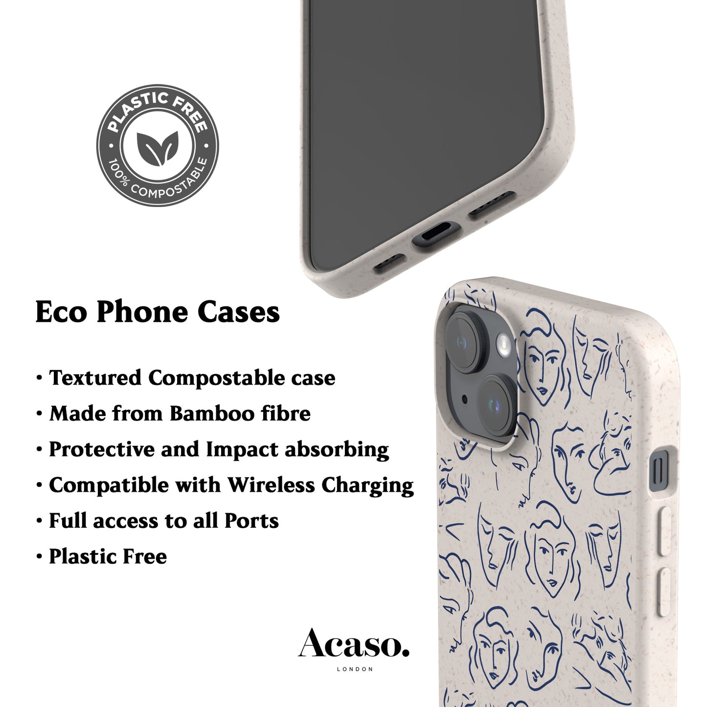 Blue Ladies Eco-Friendly Phone Case