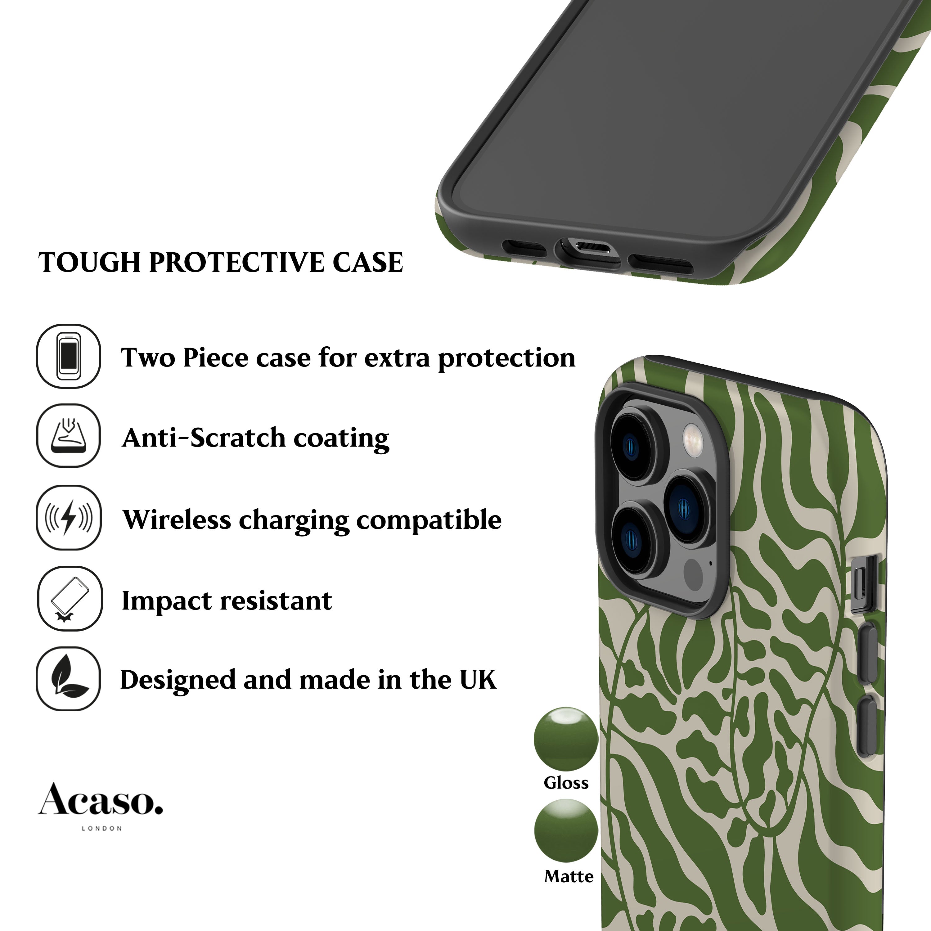 Matisse Leaves Moss Green Phone Case