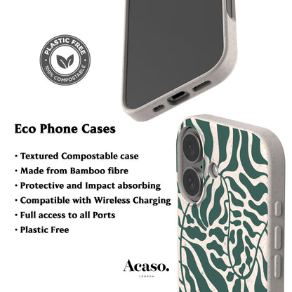 Dark Green Leafy Eco-Friendly Phone Case
