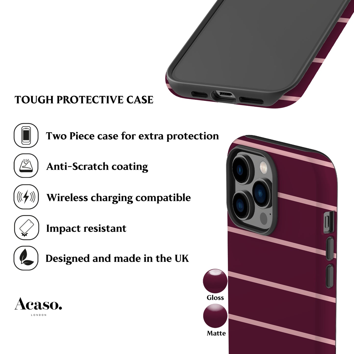 Mauve Landscape Striped Phone Case