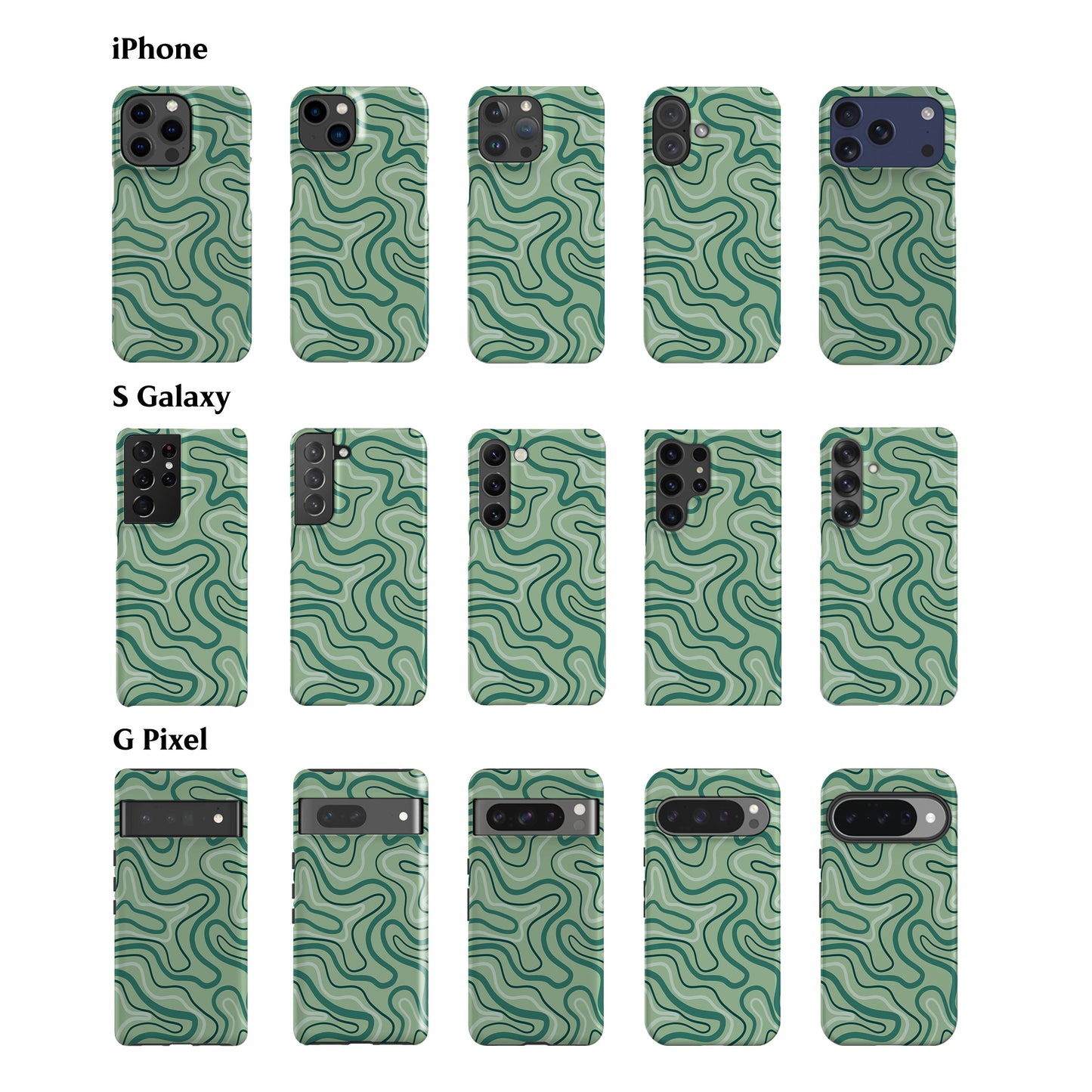 Maya Line Art Green Phone Case